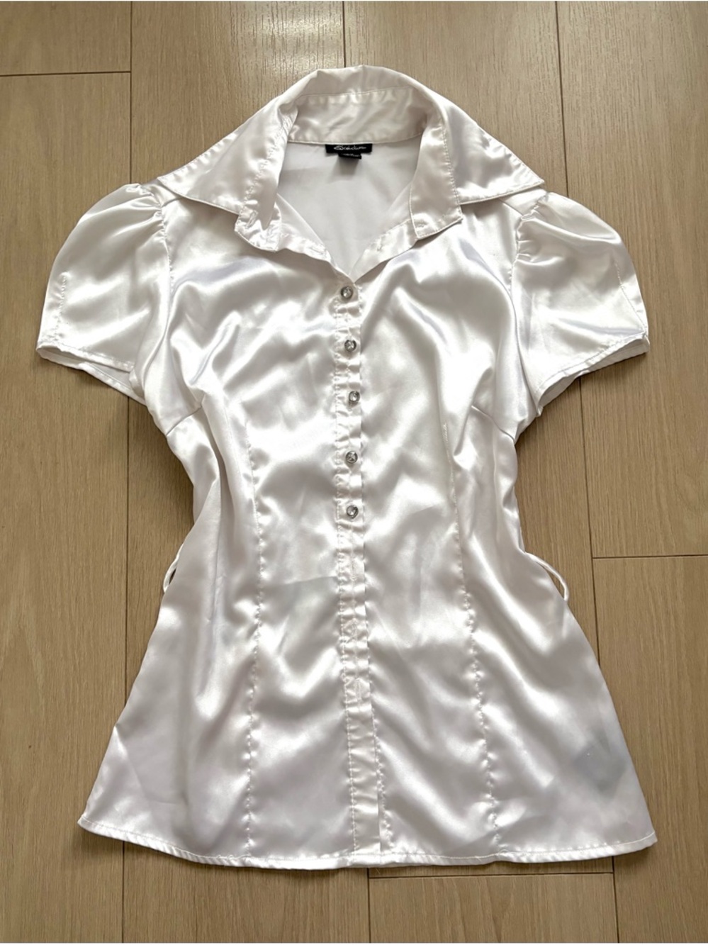 vintage white satin blouse